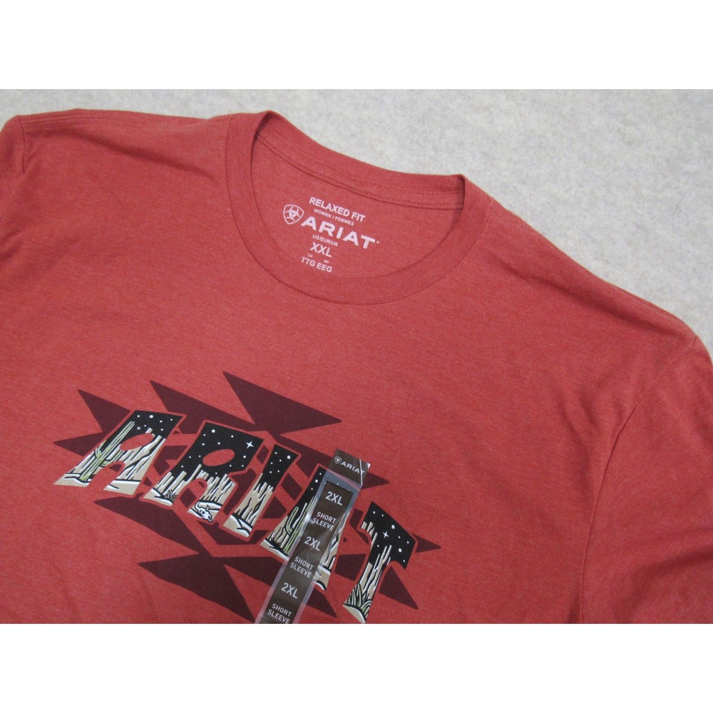 Ariat Womens XXL Red Clay Heather SW Logo Landscape Graphic Tee 10063763 NWT